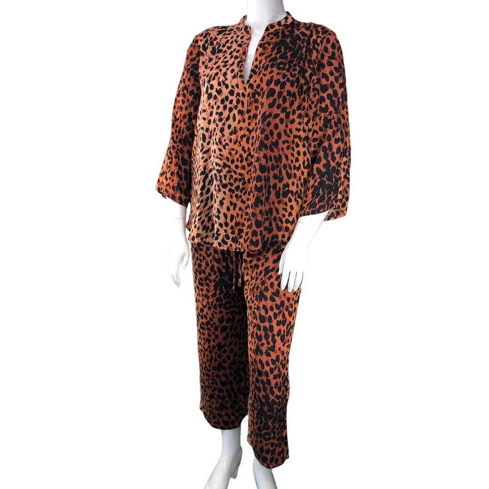 Conjunto de pijama elástico Natori para mujer talla L estampado animal a juego Foto 1 de 4