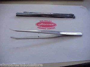 Sewing Machine Pro CUSTOM DELUXE BENT THREAD TWEEZER with case Taiwan made - Picture 1 of 3