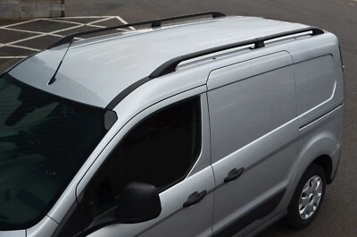 Black Aluminium Roof Rack Rails Side Bars To Fit L2 Ford Transit Connect (2012+) - Image 1 of 4