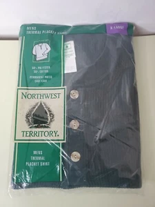 NORTHWEST TERRITORY MENS XL GREEN THERMAL PERMANENT PRESS SHIRT VINTAGE KMART - Picture 1 of 5