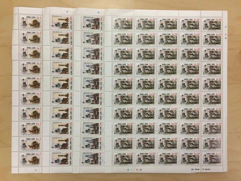 FULL SHEETS Sierra Leone 1986 750-753 - Statue of Liberty - Set of 4 Sheets -MNH Cover
