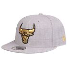 New Era 9Fifty Snapback Cap Chicago Bulls heather grey gold