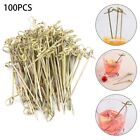 Bar Tool Party Decoration Cocktail Picks Bamboo Knot Skewers Fruit Forks Stick
