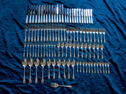 ROSE BOWER By Birks Sterling Silver Flatware for 12 / 99 pc. 2681 gr Cover
