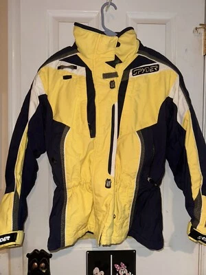 Spyder Insulated Winter Jacket Boys Girls 10 yellow Ski Snowboard Coat  - Image 1 of 4