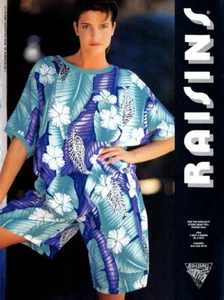 1987 Raisins Stephanie Seymour swimwear fashion 1-page MAGAZINE AD - Foto 1 di 1