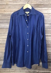 Camisa de vestir para hombre TOMMY BAHAMA azul a rayas talla 16,5 (36-37) algodón manga larga - Imagen 1 de 4
