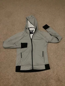 Adidas kleine graue Trainingsjacke durchgehender Reißverschluss Handschuhlöcher Herren " - Bild 1 von 8