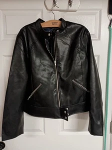 GAP Moto Faux Leather Black Jacket - Size XXL - Picture 1 of 7