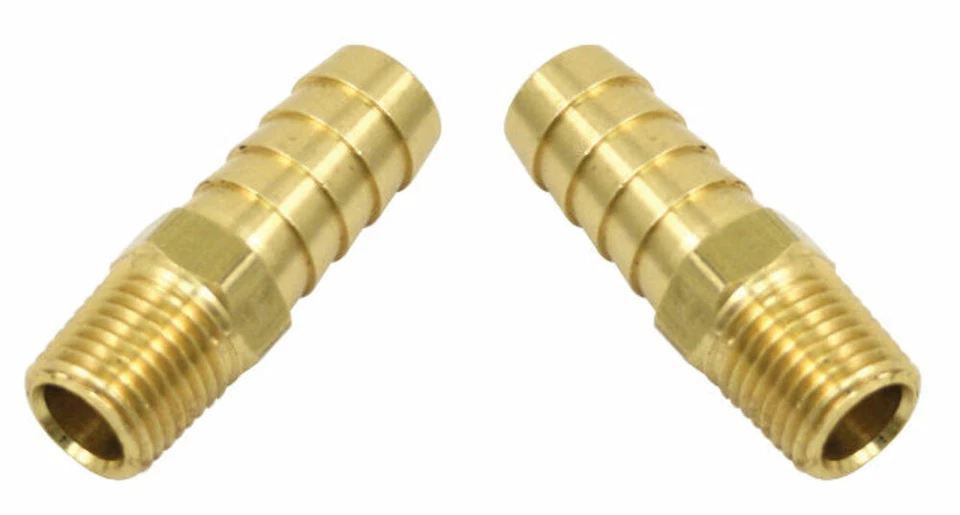 EMPI 9215 Brass Fitting 1/4 Male NPT w/1/2 Hose Barb Set Of 2 Fits VW Air Cooled - Image 1 of 1