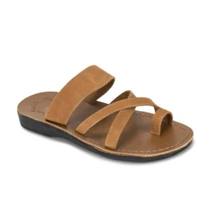 The Good Shepherd - Leather Toe Loop Sandal | Tan Nubuck - Picture 1 of 6
