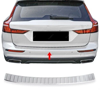 Cromato Protezione Paraurti (Spazzolato) ACCIAIO Per VOLVO V60 II SW 2018-SU - Imagen 1 de 4