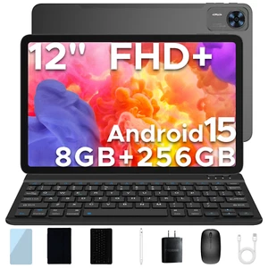 2025 DOOGEE T36 12 inch Tablet 8GB+256GB 8800mAh Android 15 Tablet Widevine L1 - Picture 1 of 7