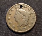 1827 großer Cent N2 R3 Sorte Matronenkopf Vg F frühes Kupfer seltener Typ Münze
