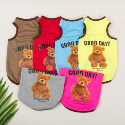 Cute Printed Pet Puppy Small Dog Cat Pet Clothes Dress Vest T Shirt Apparel  ↷ - Image 1 of 4