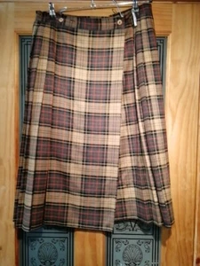 LADIES C &A SCOTTISH TRADITIONAL TARTAN KILT Red Size 18 - Picture 1 of 8