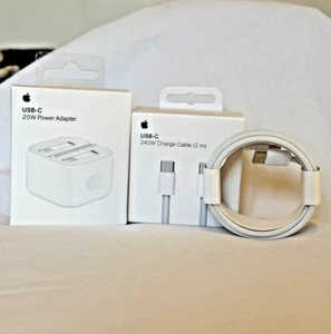 Véritable adaptateur de charge Apple USB C 20W et câble chargeur USB C vers C 240w - Photo 1 sur 4