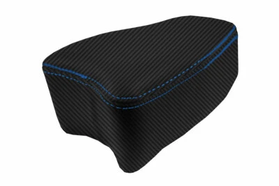 Fits 2013-2020 Subaru BRZ Scion GRS Carbon Fiber Console Lid Cover Blue Stitch - Image 1 of 4
