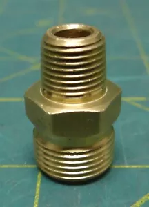 1/2" Male SAE X 1/8" Male NPT Brass Straight Reducer Adapter Pipe Hex Fitting - Picture 1 of 4
