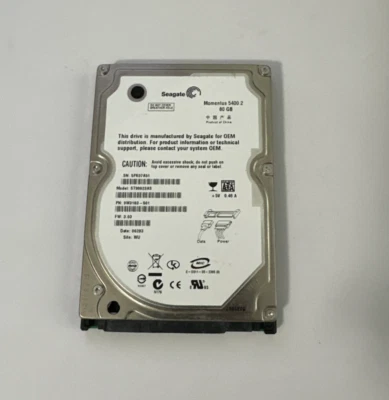 Seagate Momentus 5400.2 80GB Internal 5400RPM 2.5" (ST98823AS) HDD - Image 1 of 2