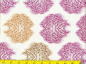 Wine Copper & Brown Leaf Bunches on White Quilting Sewing Fabric by Yard  #783b - Picture 1 of 2