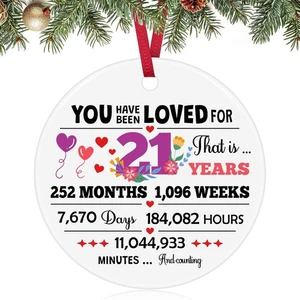 Geschenke zum 21. Geburtstag für Frauen Weihnachtsschmuck Happy Birthday...  - Bild 1 von 7