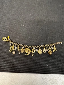 Jw1 signiertes Vintage Kirk’s Folly goldfarben Fee Mond klobiges Bettelarmband - Bild 1 von 8
