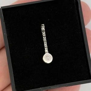 9ct White Gold Diamond Cluster Drop Pendant Hallmarked - Picture 1 of 8