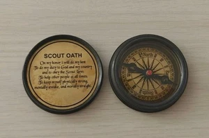 Boy Scout Oath Compass in Wood Box  - Picture 1 of 6