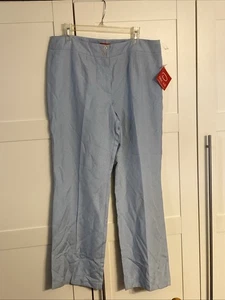 Pantalone Oscar De La Renta donna 16 giacca blu ghiaccio gamba larga - Foto 1 di 4