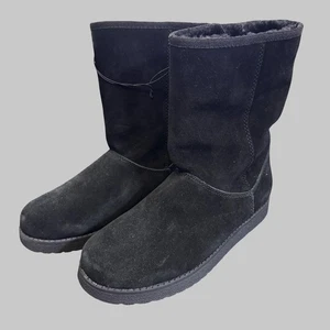 Universal Thread Leather Boots Womens Sz 6 Black Shearling Style Fur Lined NEW - Picture 1 of 10