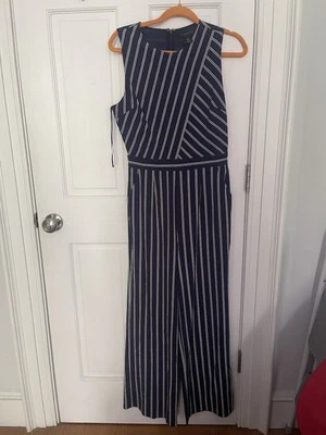 Комбинезон в полоску Tahari темно-синий размер 4 - Изображение 1 из 3