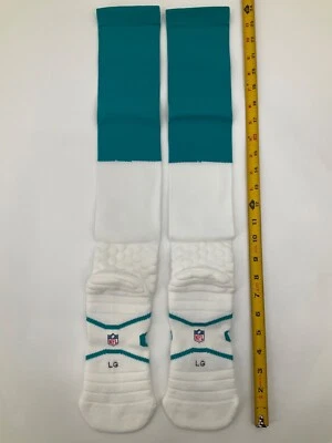 2015 MIAMI DOLPHINS TEAM EMITIDO NIKE ON FIELD AQUA/BLANCO NFL CALCETINES TODAS LAS TALLAS NUEVOS Foto 1 de 4