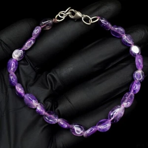 Pulsera con cuentas de 55,00 quilates amatista púrpura excelente patrón VK 31 E657 - Imagen 1 de 3