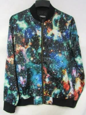 Chaqueta cortavientos Galaxy de carbono para hombre pequeña mediana o 2X-grande con cremallera completa A1 2017 Foto 1 de 4
