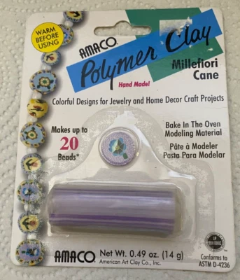 Полимерная глина Amaco трость миллефиори светло-фиолетовый цветок с цветочным рисунком - Изображение 1 из 2