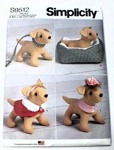 Simpllicity Sewing Pattern - S9512 - Soft 6" Dog and Accessories for 18" Doll - Picture 1 of 7
