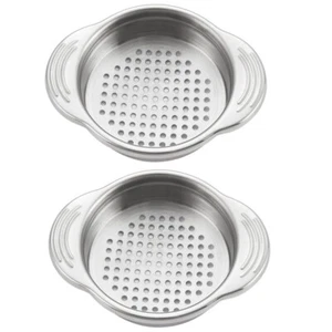 2 Pcs Stainless Steel Water Filter Canned Food Drainer Universal Colander - Picture 1 of 12