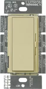 Lutron Diva DV-10P-IV einpoliger Glühlampen-/Halogen-Dimmer Lichtschalter ELFENBEIN - Bild 1 von 1