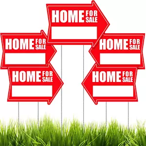 5 Pcs Home for Sale Sign with Stakes 12 X 16 Inches Double Sided Home for Sale b - Picture 1 of 12