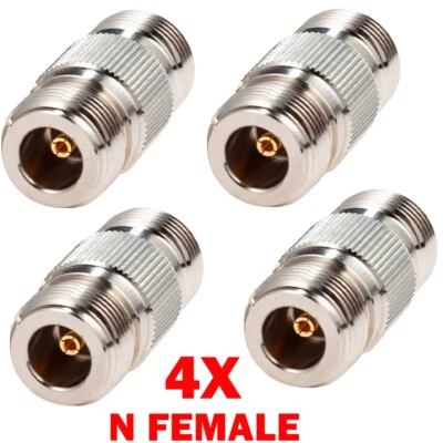 4x Brass N-Type Female Jack to N Female Jack For RF Adapter Barrel Connector HOT - Image 1 of 4