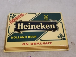 Plastic Advertising Sign Heineken Beer On Draught Mancave Sign - Picture 1 of 10