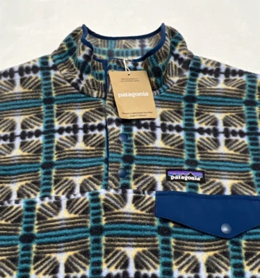 NWT Patagonia Womens M Synchilla SnapT Pullover Snow Beam Pale Periwinkle Fleece - Image 1 of 4