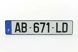 replica targa auto FRANCIA FRANCE con testo e numeri 52x11 2 COLORI1 - Imagen 1 de 7