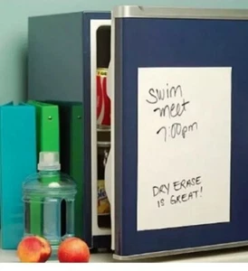 WALLIES 2 White Peel & Stick Dry Erase Panels 9 x 12 School Locker Accessory - Picture 1 of 4
