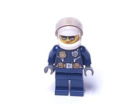 Lego Mini Figure City Police Pilot Female Silver Sunglasses from Set #60139