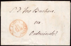 Valencia - Prefilatelia - Játiva - 1848 - Carta a Onteniente - Picture 1 of 1