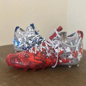 Botines de fútbol Under Armour para hombre Spotlight Clone MC LE rojo blanco azul nuevos - Imagen 1 de 9