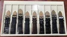 Bundle 9 Piece Leather Wrist Watch Bands Mixed Large 24mm Good Quality