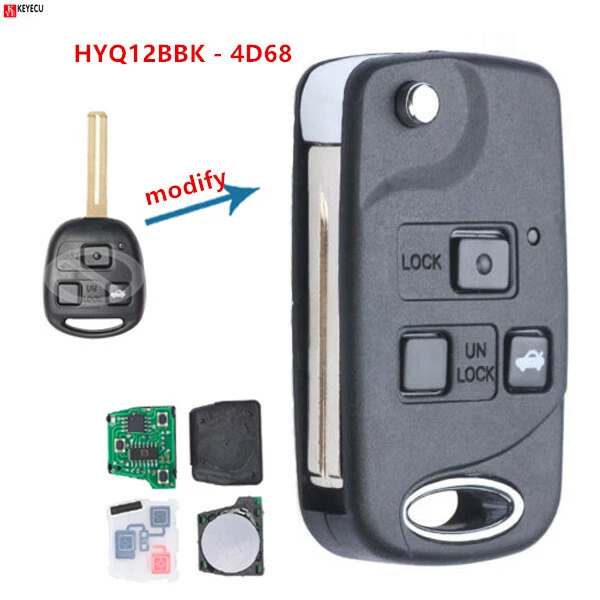 Replacement Flip Remote Key Fob for 2002-2010 Lexus SC430 HYQ12BBK - 4D68 - Image 1 of 4